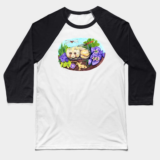 Cat Nap Baseball T-Shirt by WaterGardens